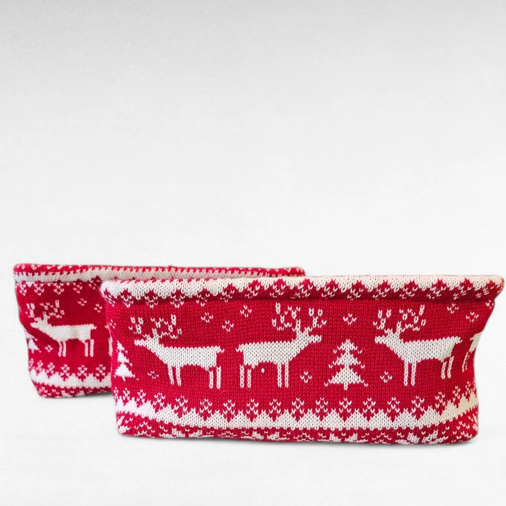 Nordic Design Collapsible Knit Storage Baskets Set of 2